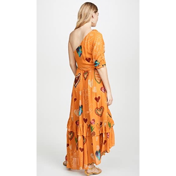 FARM Rio yellow hearts one shoulder dress - Picture 4 of 6